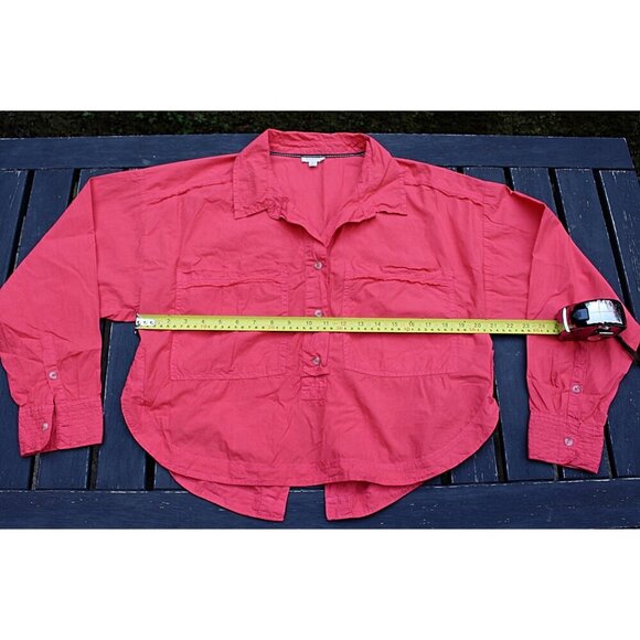 Pilcro (Anthropologie) - Placket Back Slit Shirt in Dark Pink, size Medium - Picture 8 of 12